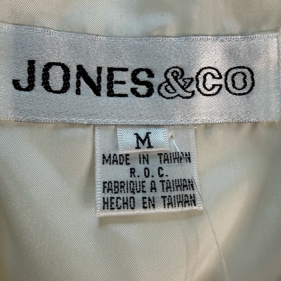 Vintage 90s Ivory Quilted Vest Jones & Co Rayon Lined Coastal Luxury Size M - Picture 9 of 12